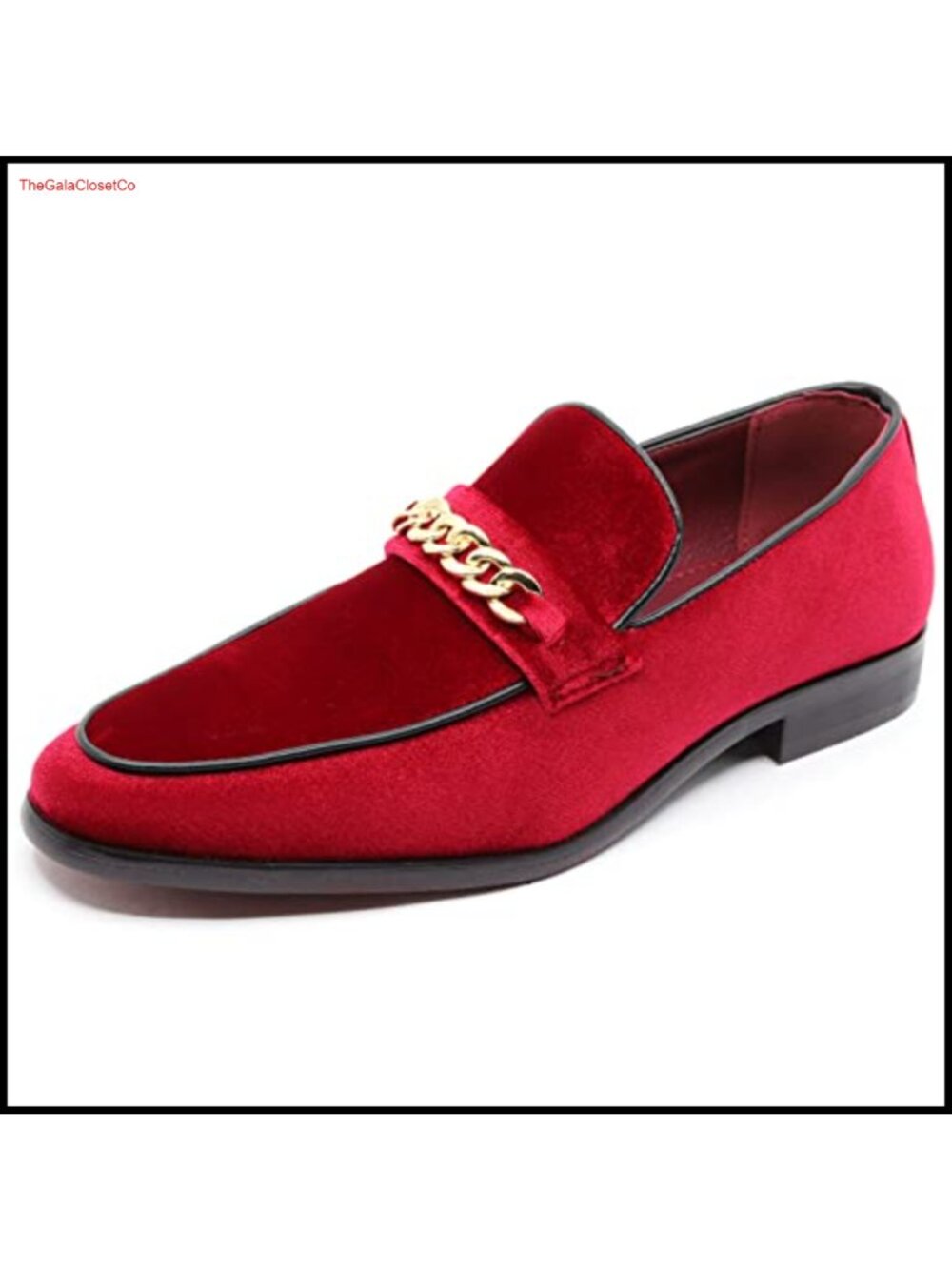 Velvet Smoking Slipper Loafer Slip On Shoes Gold Chain Buckle Formal Party